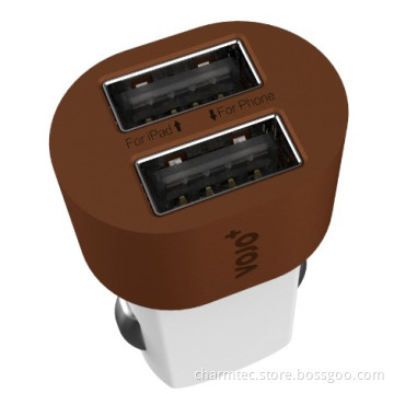 Orange-Designed Two-Port USB Car Charger